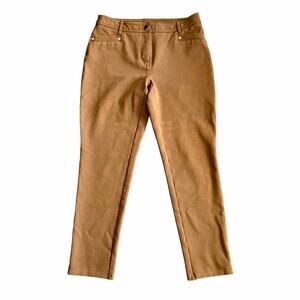 Chico's So Slimming Caramel Straight Ankle Pants Size Small/4 Career Office Fall